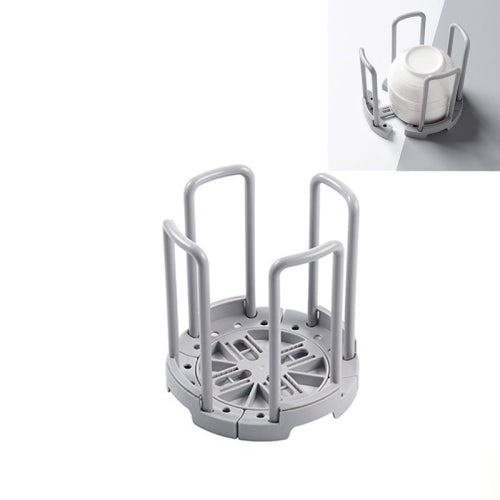 2 PCS Retractable Drain Dish Rack Household Detachable Kitchen Bowl Cup Storage Rack(Gray)