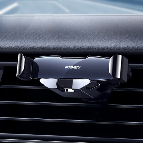 Pisen Car Phone Holder Car Air Outlet Car With Gravity Automatic Induction Support Driving Car Upper Navigation Support Frame(Black)
