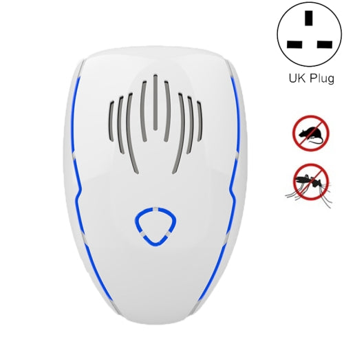 DC-9015 Household Energy-saving Multi-function Variable Frequency Ultrasonic Electronic Mouse and Mosquito Repellent, Style:UK Plug(White)