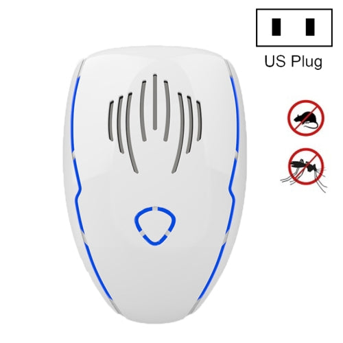 DC-9015 Household Energy-saving Multi-function Variable Frequency Ultrasonic Electronic Mouse and Mosquito Repellent, Style:US Plug(White)
