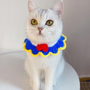 3 PCS Handmade Woolen Knitting Adjustable Flower Bow Knot Cat Dog Bib Accessories Collar, Size:S 20-28cm(Blue)