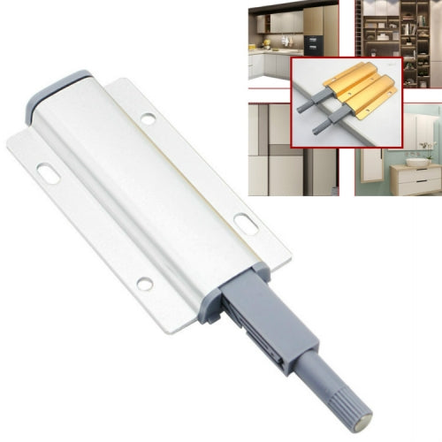 3 PCS Aluminum Alloy Bouncer Free Handle Push-Pull Cabinet Wardrobe Door Drawer Bouncer, Color:Silver