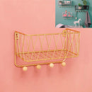 Wall Hook Rack Home Wall Decoration Creative Multifunctional Partition Wrought Iron Rack, Size:Small(Gold)