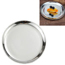 2 PCS Stainless Steel Thickened Round Plate Cafe Tray Fruit Cake Plate Bone Plate Dish Shallow Plate, Diameter:30cm, Style:Bright Mirror Silver