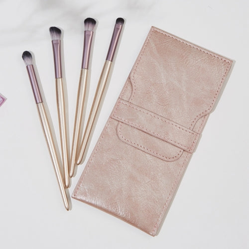 4 PCS / Set Makeup Brush Eye Shadow Brush Eye Makeup Set Soft Hair Detail Brush Smudge Brush With Brush Bag, Color:Gold