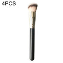 4 PCS Fiber Hair Makeup Brush Wooden Handle Foundation Brush, Style:170 Diagonal Foundation Brush