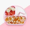 Baby Food Supplement Suction Cup Bowl Separation Portable Anti-Fall Cartoon Children'S Tableware, Colour: Pink(With Straw)