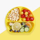 Baby Food Supplement Suction Cup Bowl Separation Portable Anti-Fall Cartoon Children'S Tableware, Colour: Yellow(Without Straw)