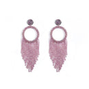 Ethnic Earrings Handmade Beaded Bohemian Tassel Earrings, Colour: Purple E68796