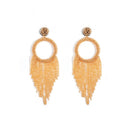 Ethnic Earrings Handmade Beaded Bohemian Tassel Earrings, Colour: Golden E68796
