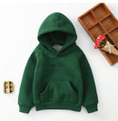Boys and Girls Thicker Letter Embroidery Hooded Long-Sleeved Sweater, Height:150cm(Green)