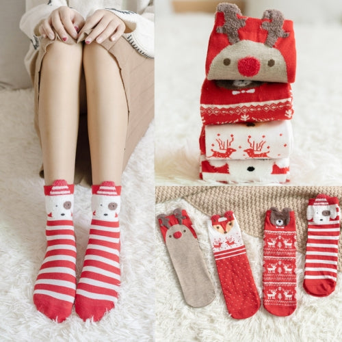 5 Pairs Christmas Socks Men Women Stockings Personality Cotton Socks Middle Tube Socks, Size: One Size(Random Style Delivery)
