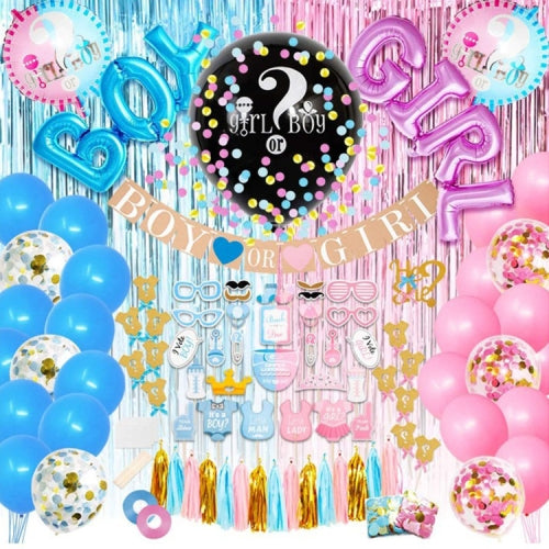 Gender Reveal Party Supplies Decoration Set Baby Reveal Gender Party Banner Decoration
