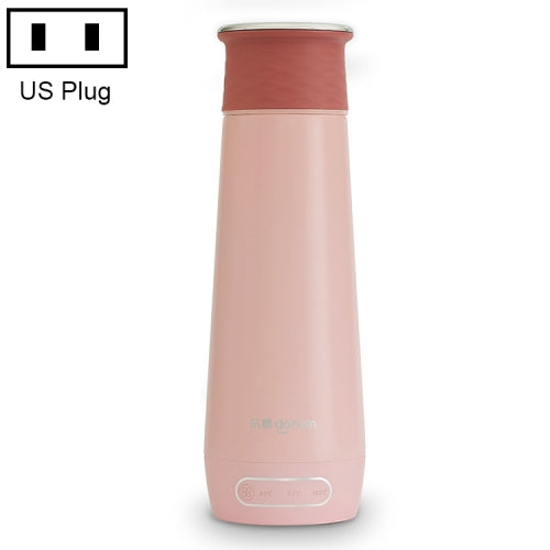 DOLIM B-E010 Smart Water Bottle Travel Thermos Cup, Plug Type:US Plug(Dusky Pink)