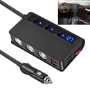 TR24 Universal Car 3 In 1 Cigarette Lighter Port Extension Charger 4 Port USB Charger With Independent Switch