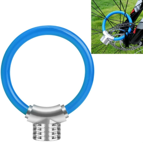 Bicycle Ring Lock Anti-Theft Lock Bicycle Portable Mini Safety Lock Racket Lock Bold Cable Lock, Colour: Blue