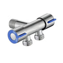 Stainless Steel One-In-Two-Out Multi-Function Three-Way Valve Faucet, Specification: Double 4-point Thread