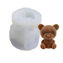 Cartoon Milk Tea Coffee Bear Ice Cube Silicone Mold Aromatherapy Candle Plaster Epoxy Mold, Specification: MC-152