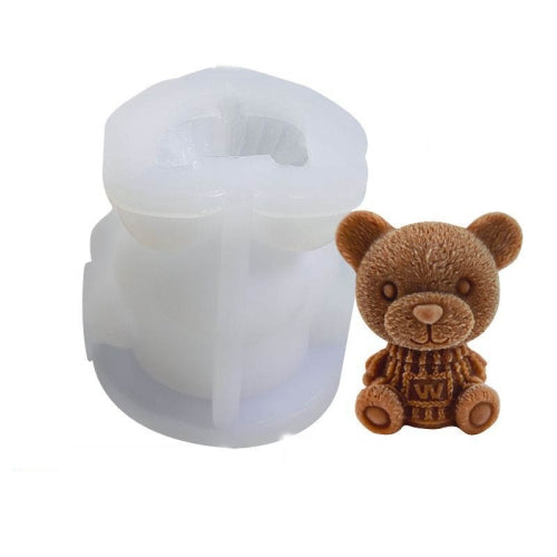 Cartoon Milk Tea Coffee Bear Ice Cube Silicone Mold Aromatherapy Candle Plaster Epoxy Mold, Specification: MC-152