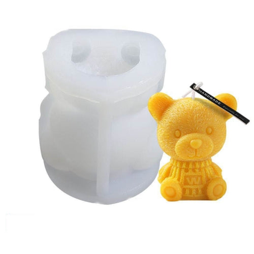 Cartoon Milk Tea Coffee Bear Ice Cube Silicone Mold Aromatherapy Candle Plaster Epoxy Mold, Specification: MC-153