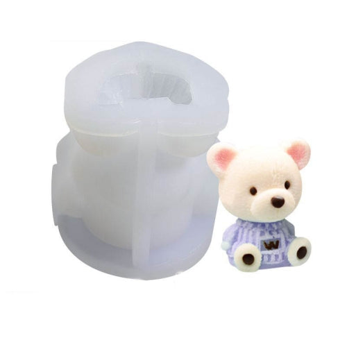 Cartoon Milk Tea Coffee Bear Ice Cube Silicone Mold Aromatherapy Candle Plaster Epoxy Mold, Specification: MC-154