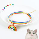 6 PCS Pet Rainbow Pendant Adjustable Collar Cat Dog Bunny Bell Accessories Collar, Size:M 25-30cm(Colorful)