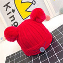Children Cartoon Cat Knitted Hats Baby Warm Wool Cap, Size:44-48cm(Red)