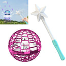 Flynova Pro Magic Flying Ball Gyro Aircraft Can Spin Creative Decompression Toys, Colour: Pink With Magic Wand