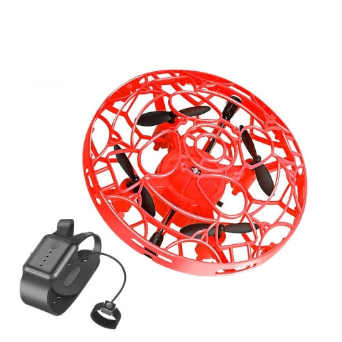 Watch Remote Control Smart Sensor Aircraft UFO Four-Axis Three-Control Mini Drone, Colour: Gesture Sensor+Watch (Red)