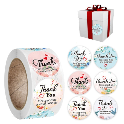 10 PCS CrosFloral Thank You Label Gift Decoration Stationery Sticker, Size: 2.5cm / 1inch(A-102)