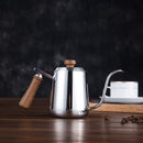 Swan Hand-Flushing Pot Drip Filter Hand-Flushing Coffee Pot Stainless Steel Slender Pot Wooden Handle Long-Mouthed Pot, Capacity: 350ml