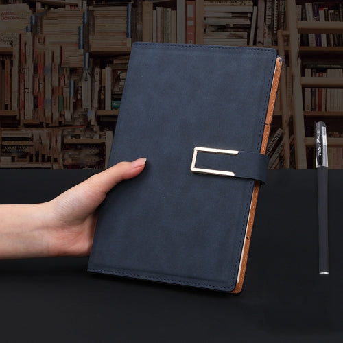 Notebook Business Retro Simple Notebook Office Notepad Dark Blue A5 Sheepskin Buckle