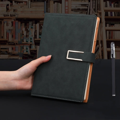 Notebook Business Retro Simple Notebook Office Notepad Lake Green A5 Sheepskin Buckle