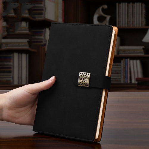 Notebook Business Retro Simple Notebook Office Notepad Black A5 Window Grille Magnetic Buckle