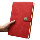 Notebook Business Retro Simple Notebook Office Notepad Red B5 Window Grille Magnetic Buckle