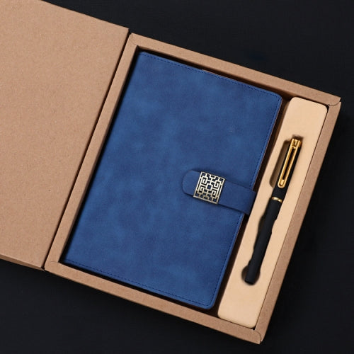 Notebook Business Retro Simple Notebook Office Notepad Blue A5 Kraft Paper Gift Box