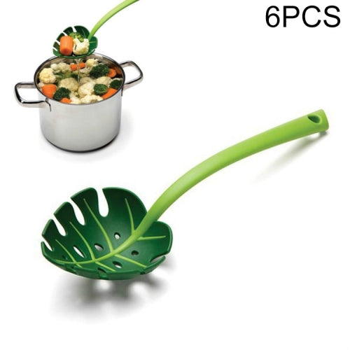 6 PCS Green Leaf Colander Noodle Spoon Colander