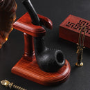 Solid Wood Pipe Rack Seat Single Pipe Pipe Display Stand Retro Removable Red Sandalwood Pipe Rack Holder
