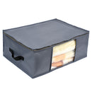 2 PCS Foldable Oxford Cloth Storage Bag Wardrobe Quilt Clothing Storage Box, Specification: 49X36X21cm(Gray)
