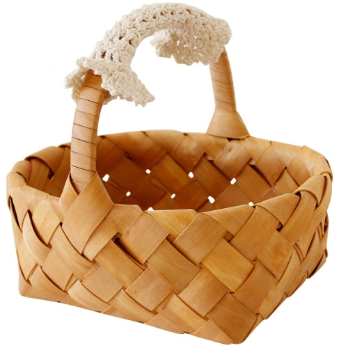 Wood Chip Woven Storage Basket Wedding Souvenir, Specification: Large