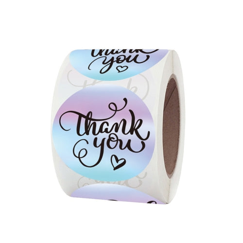 Roll Rainbow Laser Thank You Commercial Decorative Sticker Label Envelope Sealing Sticker, Size: 3.8 cm / 1.5 inch(K-45)