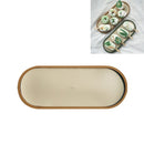 Desktop Shallow Storage Tray Sundries Tray Jewelry Display Tray , Oval (Warm Brown)