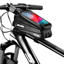 WILD MAN ES3 Hard Shell Bicycle Bag Front Beam Bag Mountain Bike Mobile Phone Touch Screen Upper Tube Bag Riding Equipment, Colour: Black(1L)