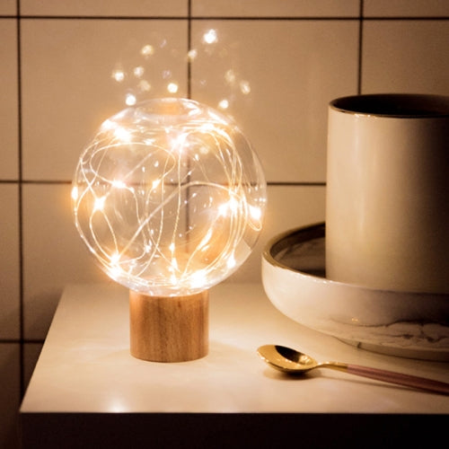 1.2W Star Moon Night Light USB Wood Base LED Atmosphere Light(Warm Light)