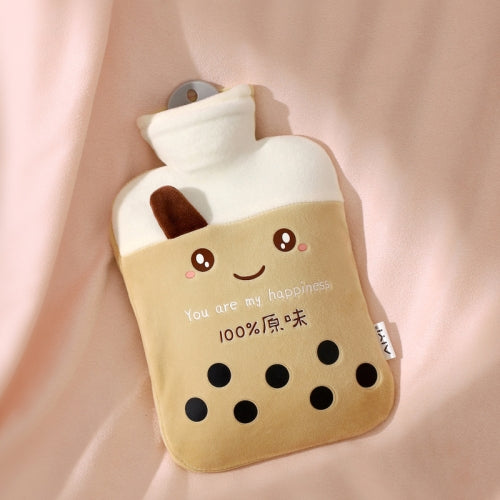 Cartoon Plush Cloth Water Injection Warm Students Hot Water Bottle 500ml, Colour: Milk Tea Khaki