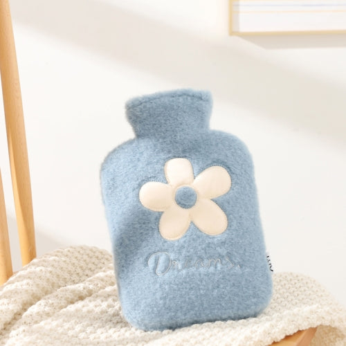 Cartoon Plush Cloth Water Injection Warm Students Hot Water Bottle 500ml, Colour: Daisy Blue