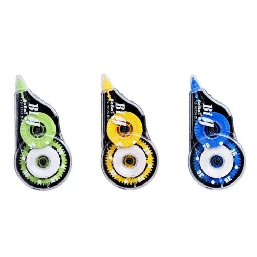 6 Set Correction Belt 3 In 1 Environmental Protection Office Student Stationery Large-Capacity Correction Belt(Yellow Blue Green)