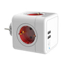 Creative Power Cube Socket Conversion Socket, EU Plug In-line Red+U+ Switch