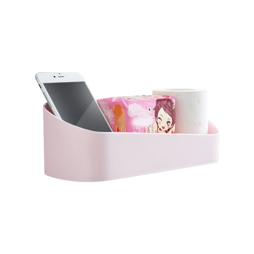 4 PCS Bathroom Paste Wall-Mounted Plastic Storage Rack Geometric Shape Bathroom Rack, Specification: Carton Packaging(Pink)