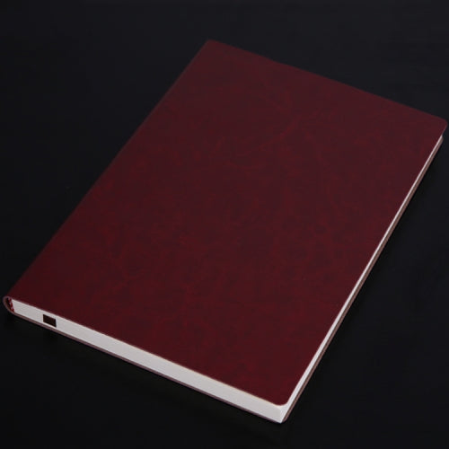 3 PCS Notebook Student Notepad Diary Book Business Record Book PU Notebook, Cover color: B5 Plain Weave Bitter Tea Red